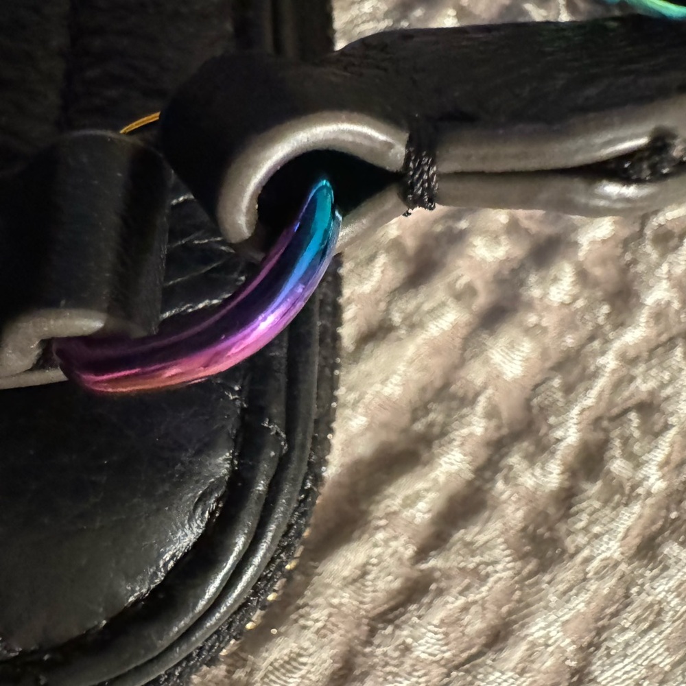 Aimee Kestenberg Small Crossbody with Rainbow Iridescent Oil Slick Hardware - Picture 13 of 16